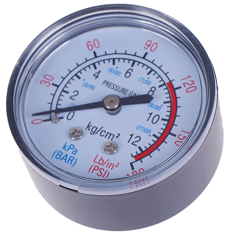 13mm Air Compressor Pneumatic Hydraulic Fluid Pressure Gauge 0 ~ 180 PSI, 0 ~ 12Bar, 1/4BSP Oasis Select
