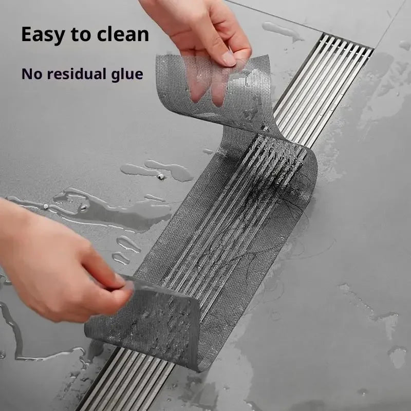 Self-Adhesive Floor Drain Stickers Cutable Shower Drain Hair Catcher Disposable Mesh Sink Strainer Filter Screen Sticker Oasis Select