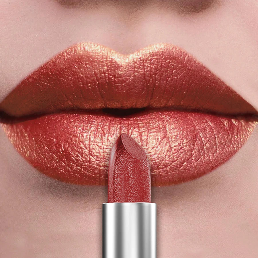 KAFURUX 21-Color Glitter Metallic Lipstick | Pearlescent Lip Tint