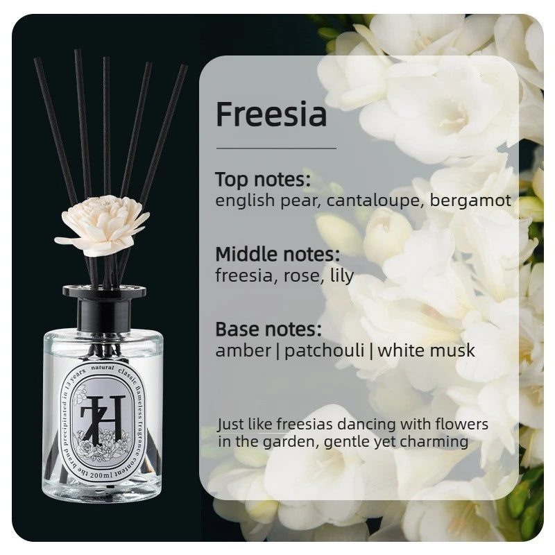 Flameless Home Fragrance Zuohe Hilton Shangri-La Freesia Lavender Aromatherapy Oil with Reed Diffuser Stick Liquid Air Freshener Oasis Select Freesia 200ml