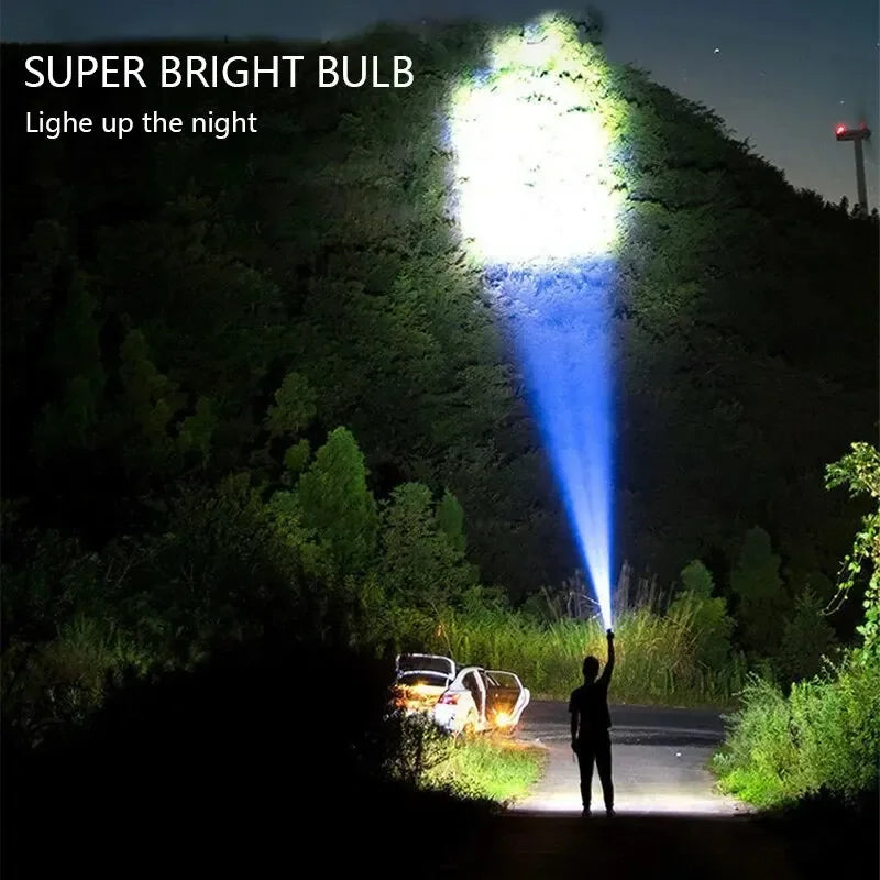5LED High Power Led Flashlights Rechargeable Camping Spotlight with Side Light 3 Lighting Modes for Camping Adventure Outdoor Oasis Select