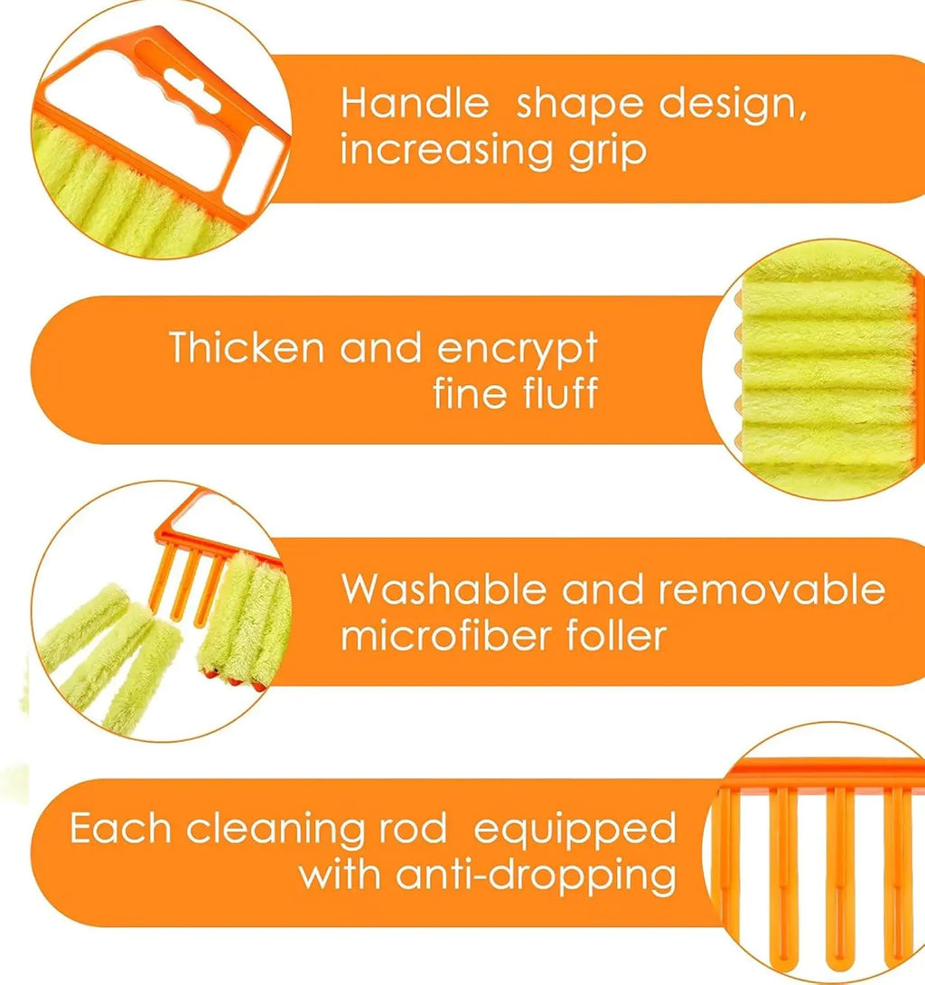 2 PCS Blind Cleaning Kit with Mist Spray Bottle Reusable Fiber Duster for Wood Aluminum Vinyl Blinds Washable Venetian Shade Oasis Select