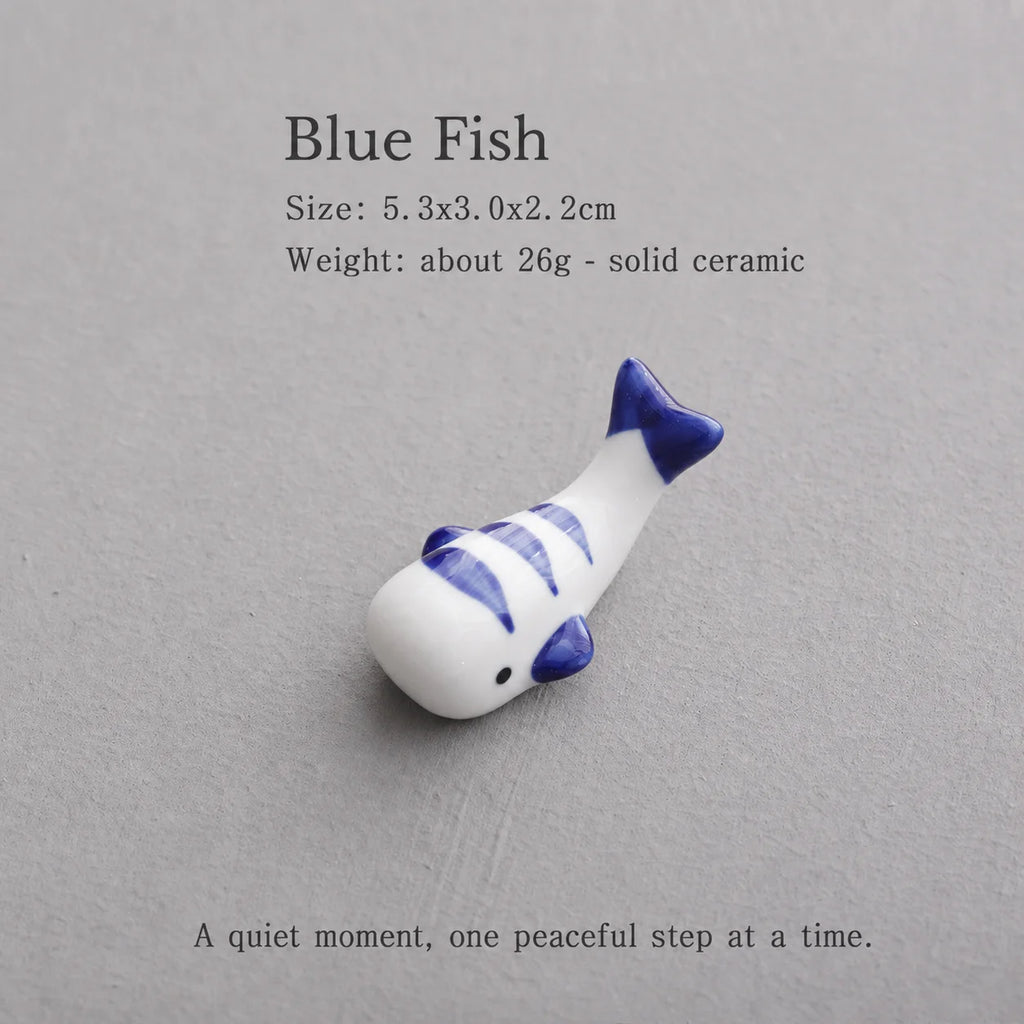 Ceramic Fish Chopstick & Pen Holder – Decorative Desk Ornament