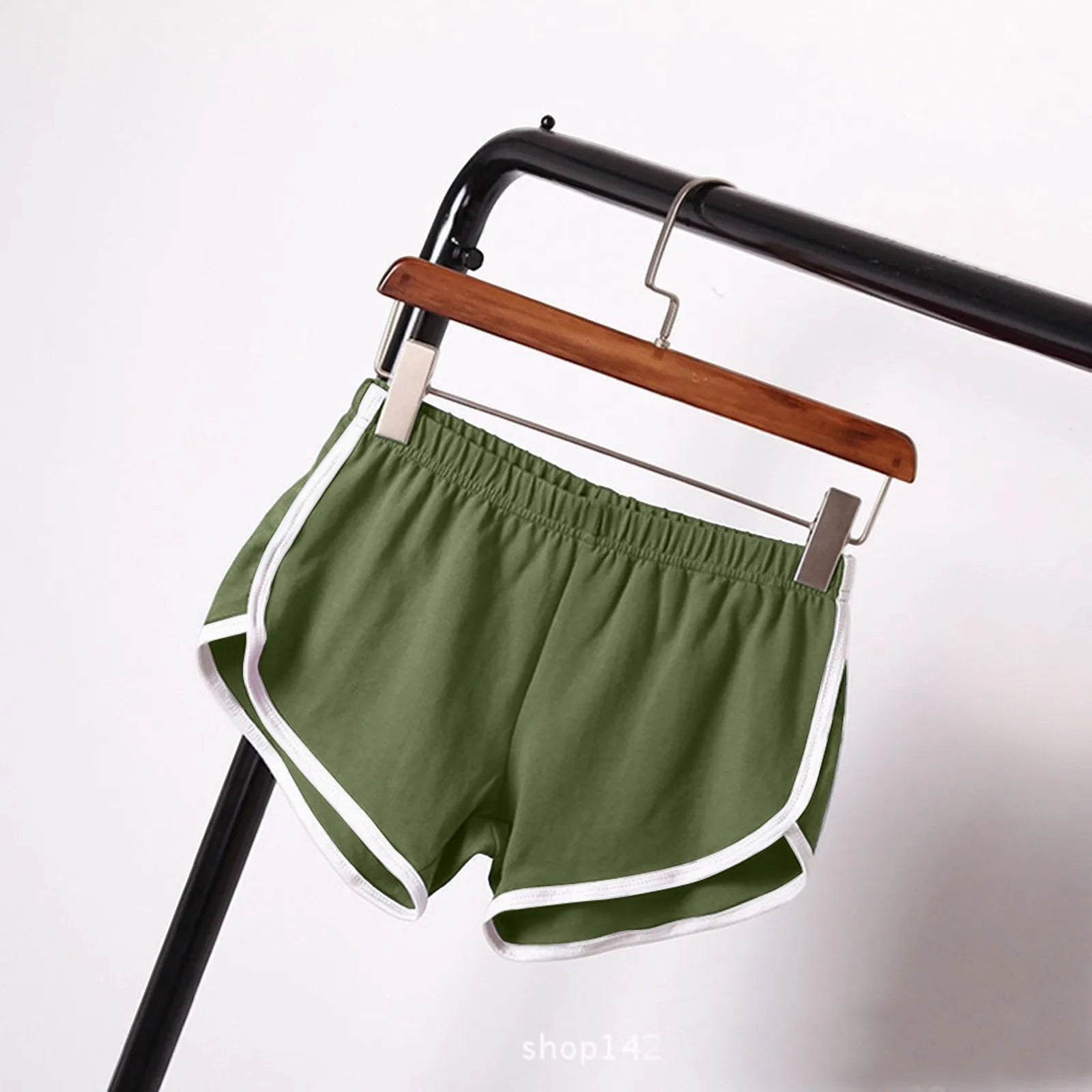 Sports Shorts Women Summer New Candy Color Anti Emptied Skinny Shorts Casual Lady Elastic Waist Beach Correndo Short Pants Oasis Select Army Green S