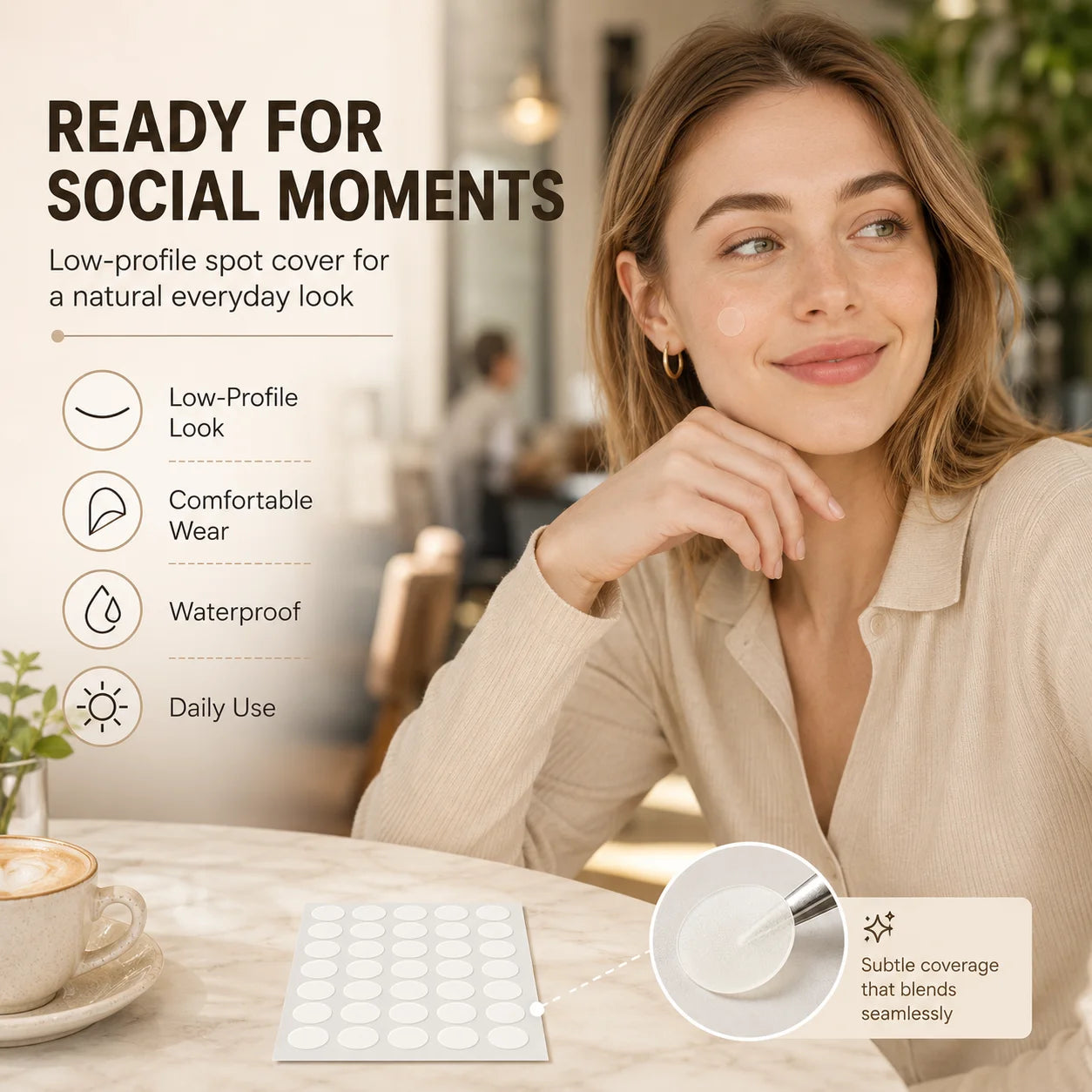 Water gel acne patch, invisible day and night, thin edge design, easy to tear and apply, daily facial care patch Oasis Select