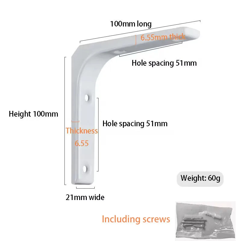 Floating Shelf Brackets Black and White Shelves for Shelves Wall Storage Kitchen Stand Bracket Support Hardware Home Improvement Oasis Select white-A 2pcs