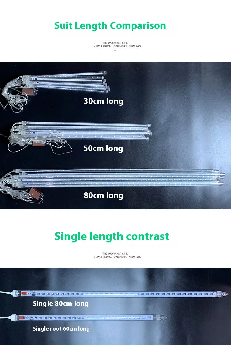 Led Solar Meteor Shower Light String Street Lamp Ambient Light Seven-color Waterproof Colored Light Strip Oasis Select