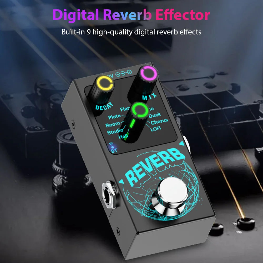 Guitar Effects Pedal Digital Reverb Guitar 9 Different Reverb Guitar Effect Pedal Wireless Accompaniment DECAY/MIX Luminous Oasis Select