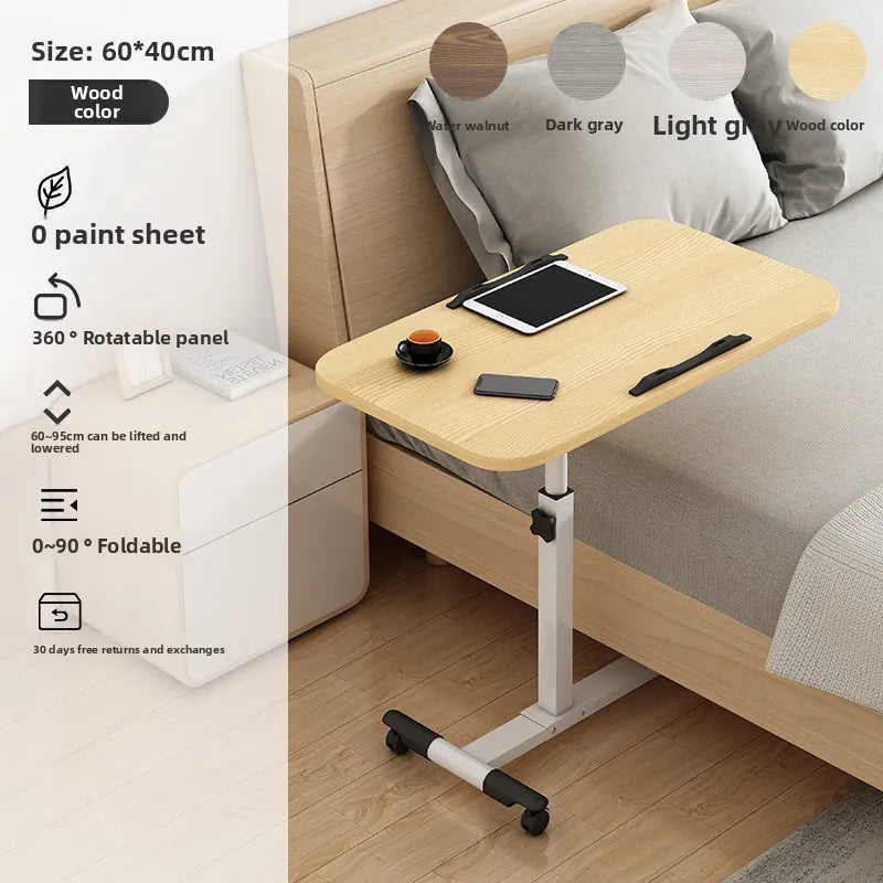 Laptop computer table Bedside table can be lifted and lowered 360 degrees Rotating desktop Simple portable mobile table Oasis Select Solid wood 305