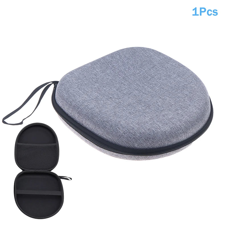 High-capacity Headset Headphone Case Earphones Shockproof Storage Box Hard Shell EVA Headphone Zipper Protective Bag Universal Oasis Select Light gray