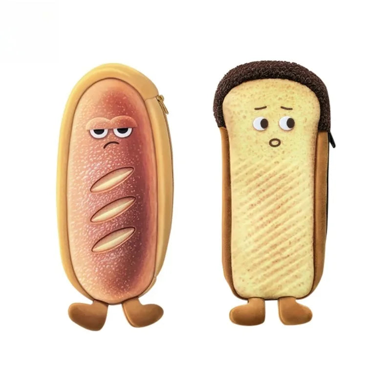 Cartoon Bread Pencil Case Plush Creative Pencil Bag School Stationery Bag Children Pen Case Prizes Gifts Student Pencil Cases Oasis Select