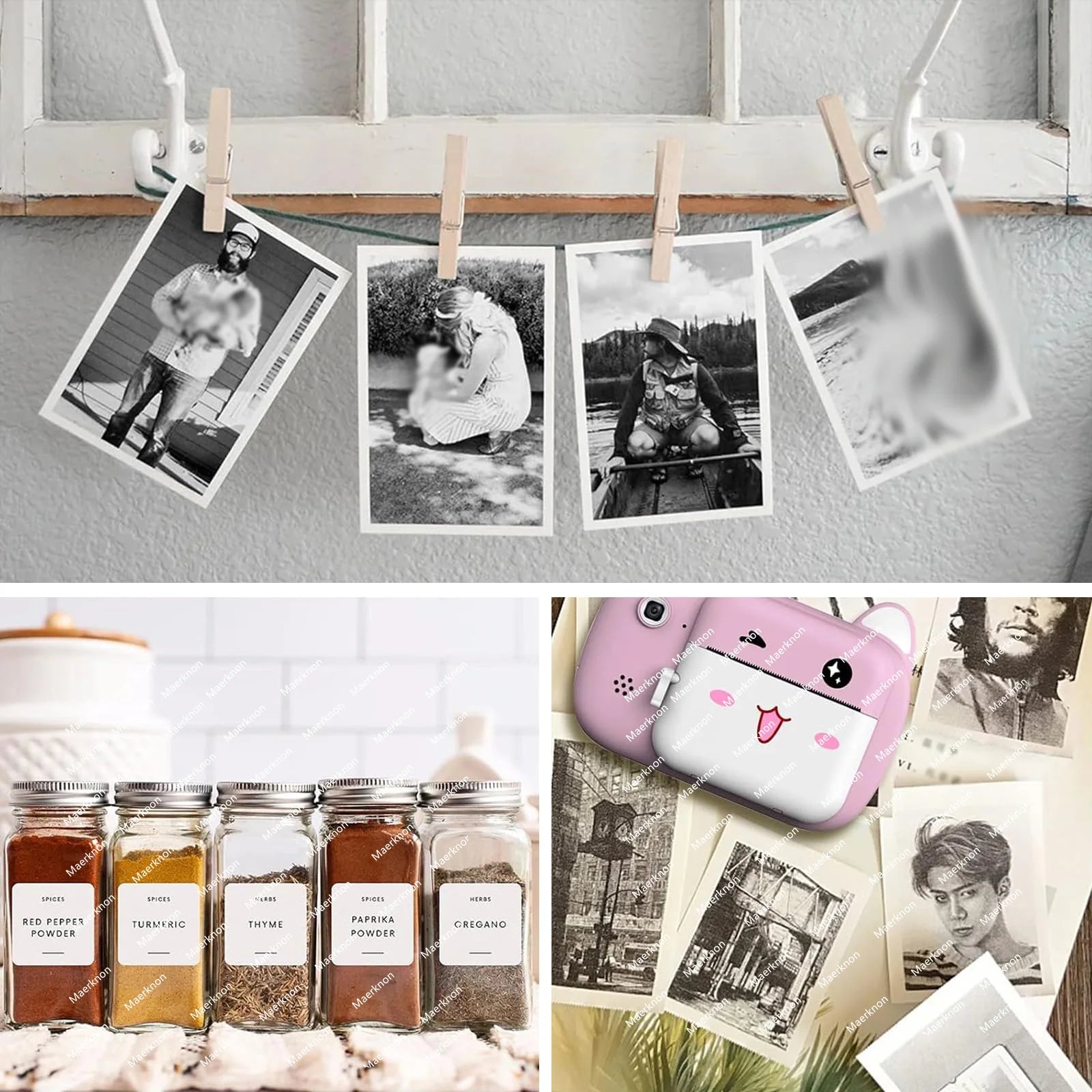 60 Rolls Mini Printer Adhesive Paper Self-adhesive Paper White Thermal Paper Printer Label Sticker For Photo lnkless Printer57mm Oasis Select