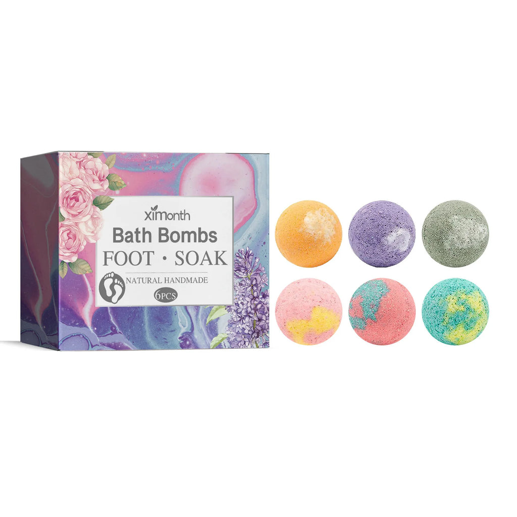 Lavender Foot Bath Ball Skin Relaxing Deep Moisturizing Improve Insomnia Rich Essential Oil SPA Handmade Feet Bath Balls 6/12pcs Oasis Select A 6pcs Boxed