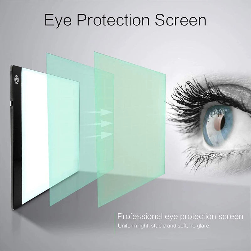 A3/A4/A5 Three Level Dimmable Led Light Pad Drawing Board Pad Tracing Light Box Eye Protection Easier for Diamond Painting Oasis Select
