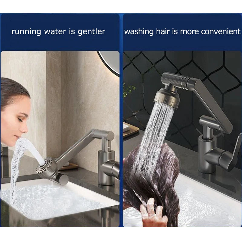Rotating Dual-Mode Kitchen & Bathroom Faucet – Hot & Cold