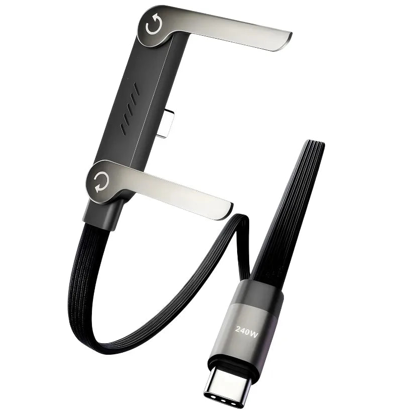 240W Fast Charging Foldable Bracket Data Cable PD Data Wire Foldable Phone Tablet Stand Type-C to Type-C /PD to Type-C Holder Oasis Select