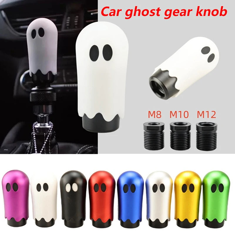 New 86mm Car Halloween Cute Style Gear Shift Knob Ghost Shift Head Knob M8 M10 M12 8 Colors With Adapters Oasis Select