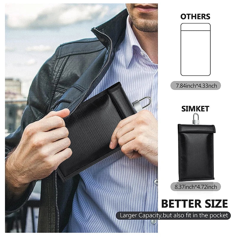 RFID Signal Blocking Shielding Pouch Car Key Araday Bag Cell Phone Blocker RFID Signal Blocking Shielding Pouch Case Oasis Select