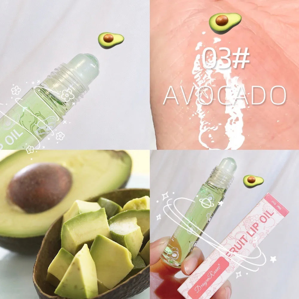 Hydrating Lip Oil Roll On Balm For Long Lasting Shine And Nourishment Smooth Soft Lips With Moisturizing Gloss Oasis Select 03 AVOCADO