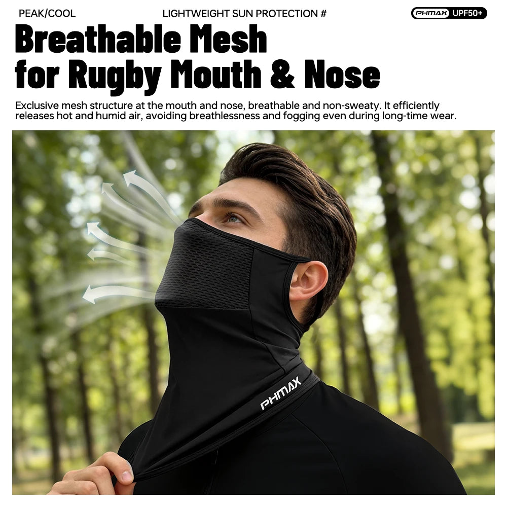 PHMAX Summer Ice Silk Bicycle Mask Scarf Sun Protection Full Face Mask Anti-UV Breathable Quick Dry MTB Road Bike Cycling Mask Oasis Select