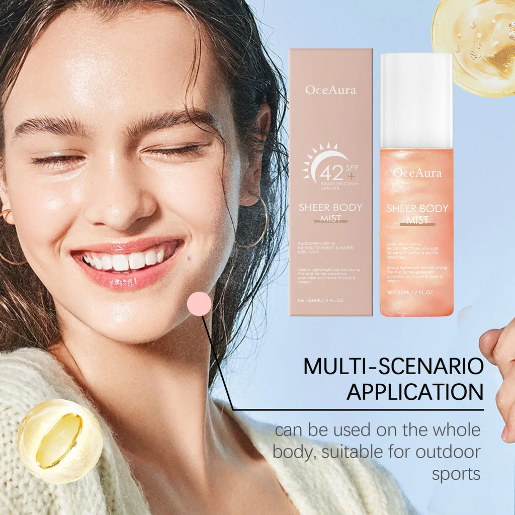 OceAura SPF 42 Sunscreen Spray – UV Protection Body Mist Sunscreen Spray Oasis Select