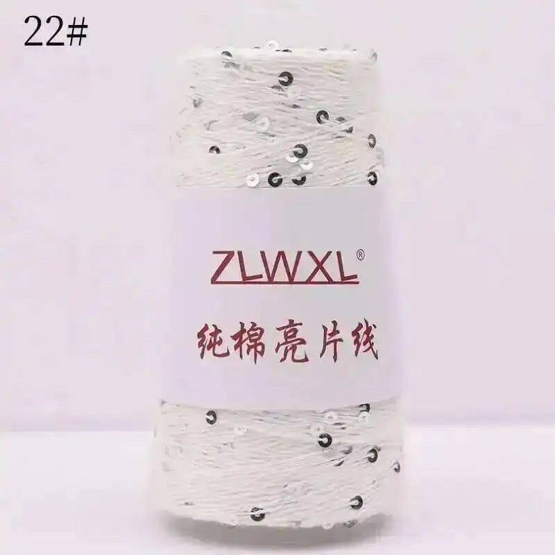 50g Sequin Cotton Yarn DIY Knitted Decoration Hand Crochet Ткань 400M 3mm Oasis Select 22
