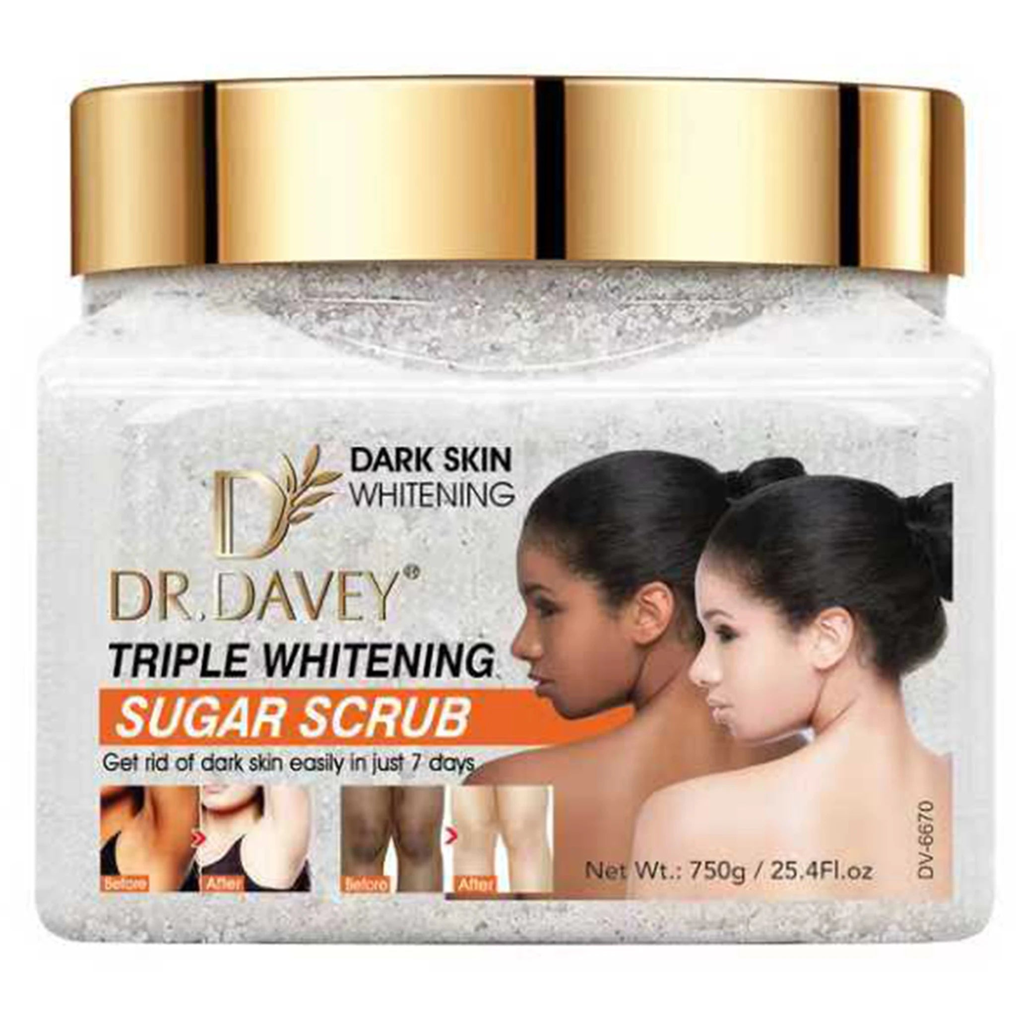 DR.DAVEY Triple Whitening Sugar Scrub – Family Body Scrub