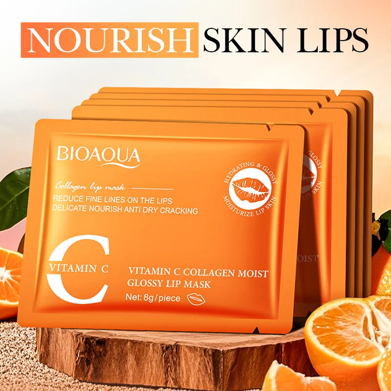 BIOAQUA Crystal Collagen Lip Mask 20pcs – Hydrating Lip Plumper Collagen Lip Mask Oasis Select