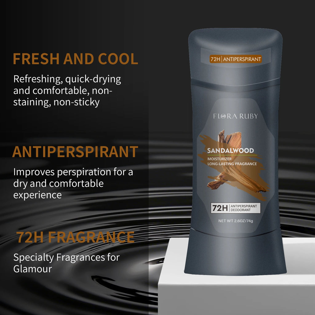 Men Sandalwood Deodorant Stick Anti Sweating Keep Drying Lasting Fragrance Remove Armpit Odor Underarm Refresh Sticks Refresh Oasis Select