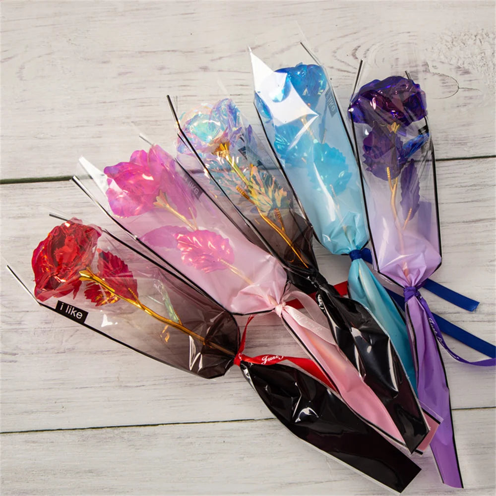 24K Gold Foil Eternal Rose Artificial Flowers Wedding Christmas Valentine's Day Decoration Mother's Day Gifts Fake Flower Oasis Select