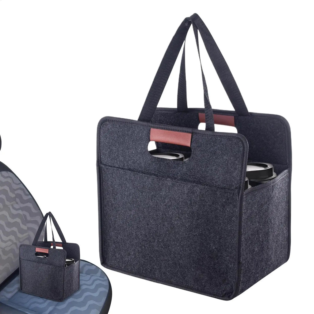 Drink Carrier Reusable Drink Cup Carriers with Handles Foldable Tote Bag Felt Foldable Portable Coffee Mug Handbag for Travel Oasis Select