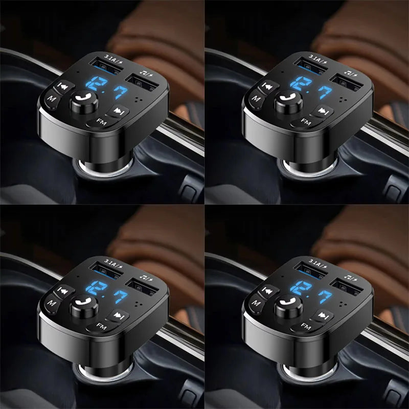 1/2/3/4/5/6pcs Car Bluetooth FM Transmitter Modulator Dual USB Charger Hands-Free Wireless Audio For Car FM Radio Music Player Oasis Select 4pcs
