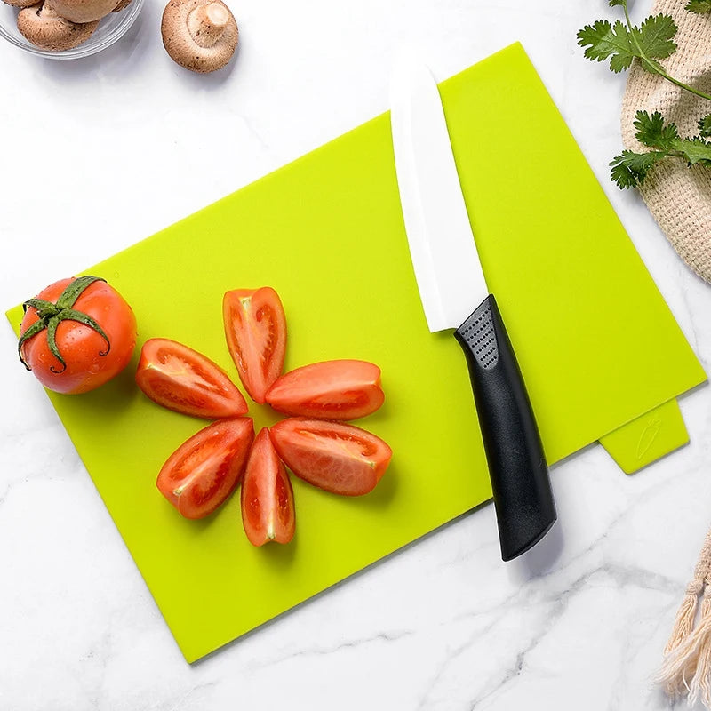 1Set Flexible Plastic Cutting Board Mats Non-Slip Cutting Mat Thin Kitchen Cutting Mat Set +Food Icons Oasis Select