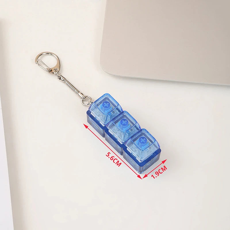 3Keys LED Finger Keyboard Keycap Stress Relief Fidget Keychain Mechanical Keyboard Tester Decompression Toy For Adults Children Oasis Select