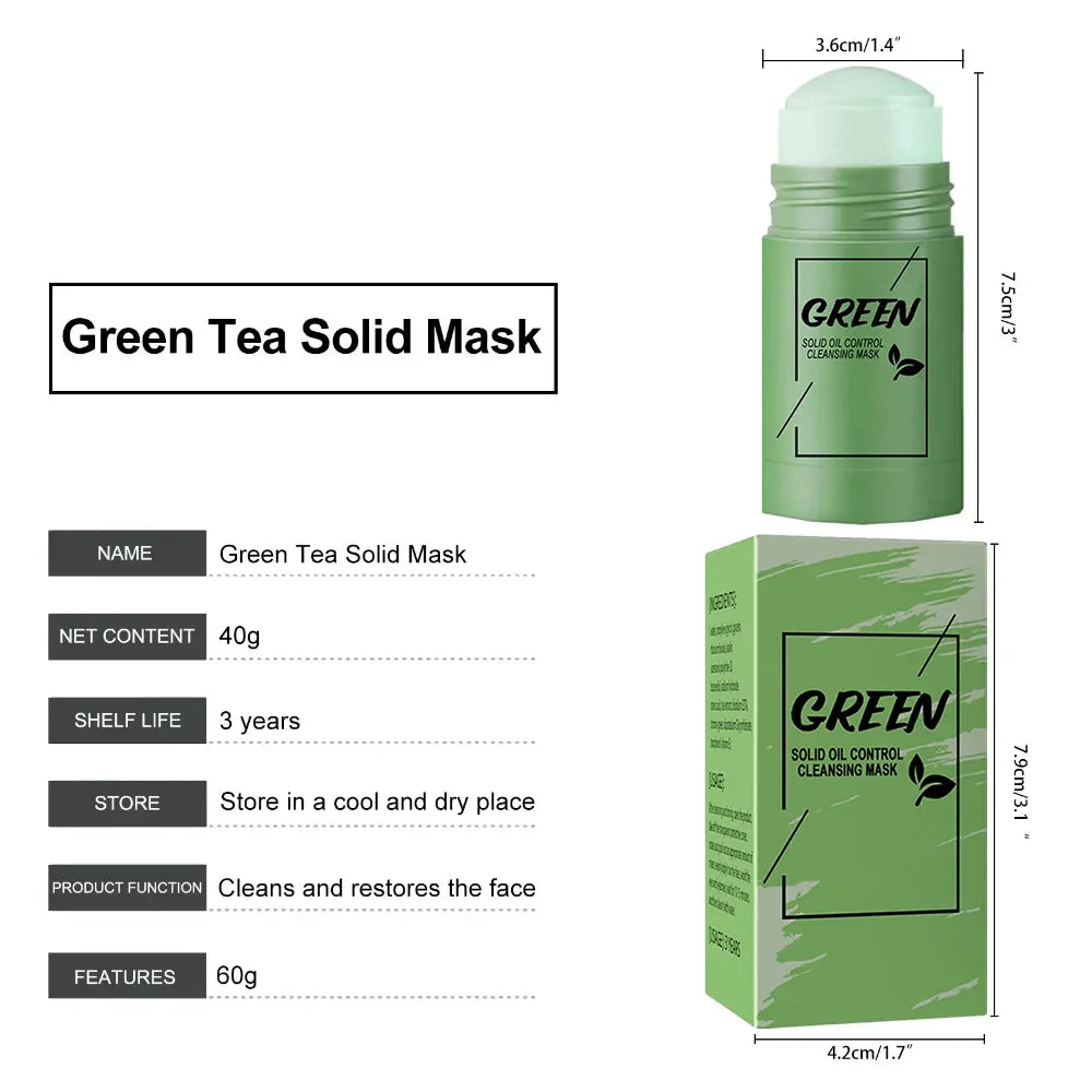 Green Tea Cleansing Face Mask Stick – Pore & Oil Control Solid Face Mask Oasis Select