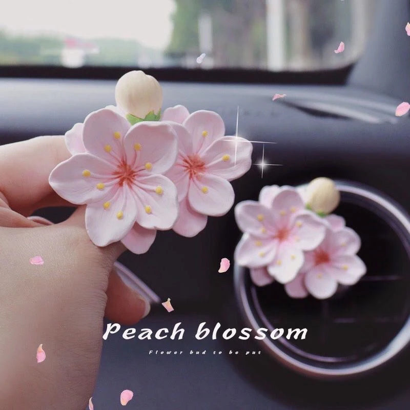 Car Perfume Clip Flower Air Outlet Car Air Freshener Peach Blossom Aroma Diffuser Car Decoration Accessories Fresh Air Oasis Select