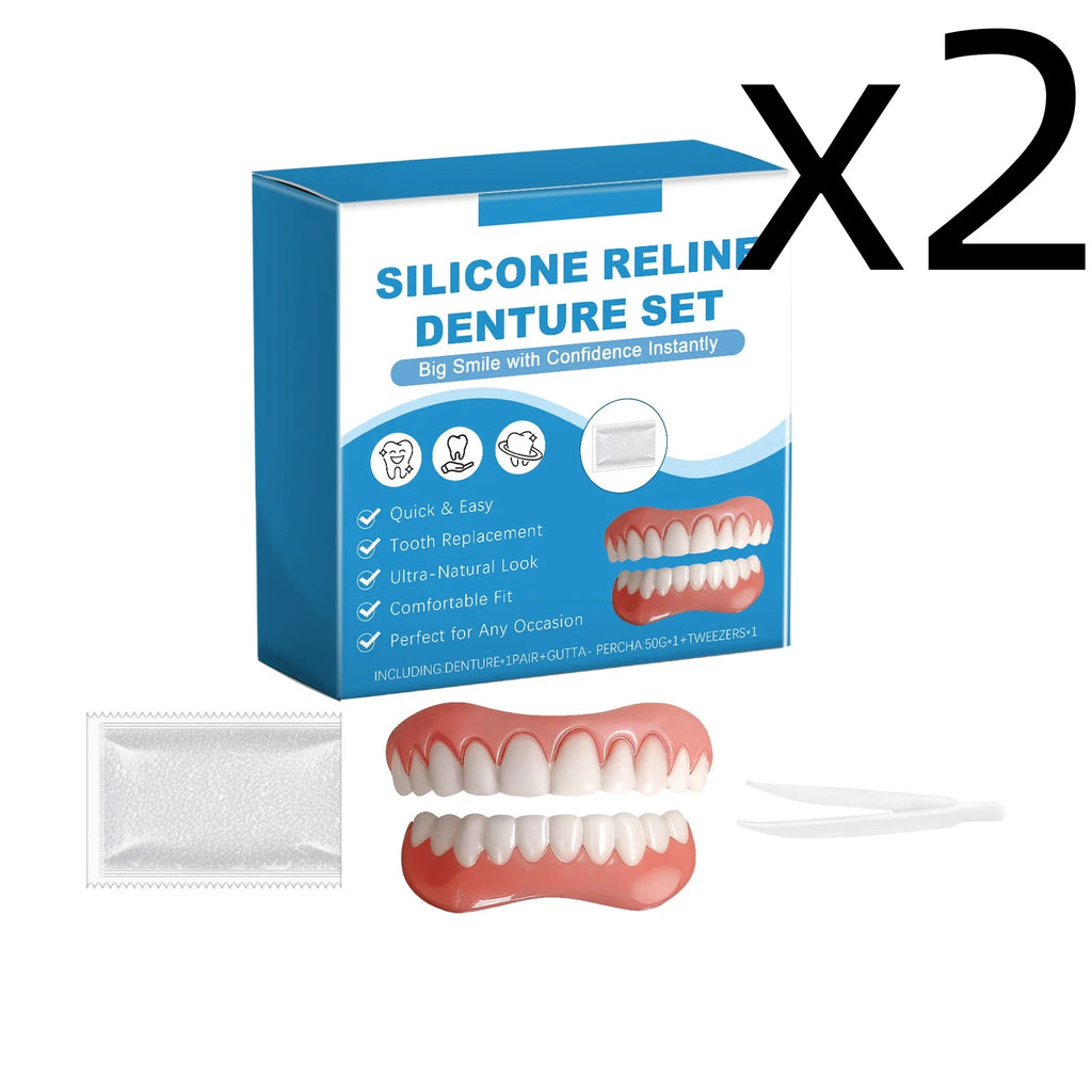 Silicone Reline Denture Set – Fake Teeth Kit for Missing Teeth Denture Repair Kit Oasis Select 1set Boxed X 2PCS