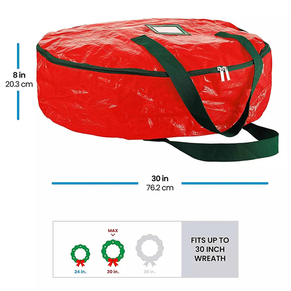 Round Christmas Wreath Storage Bag – Waterproof with Handle
