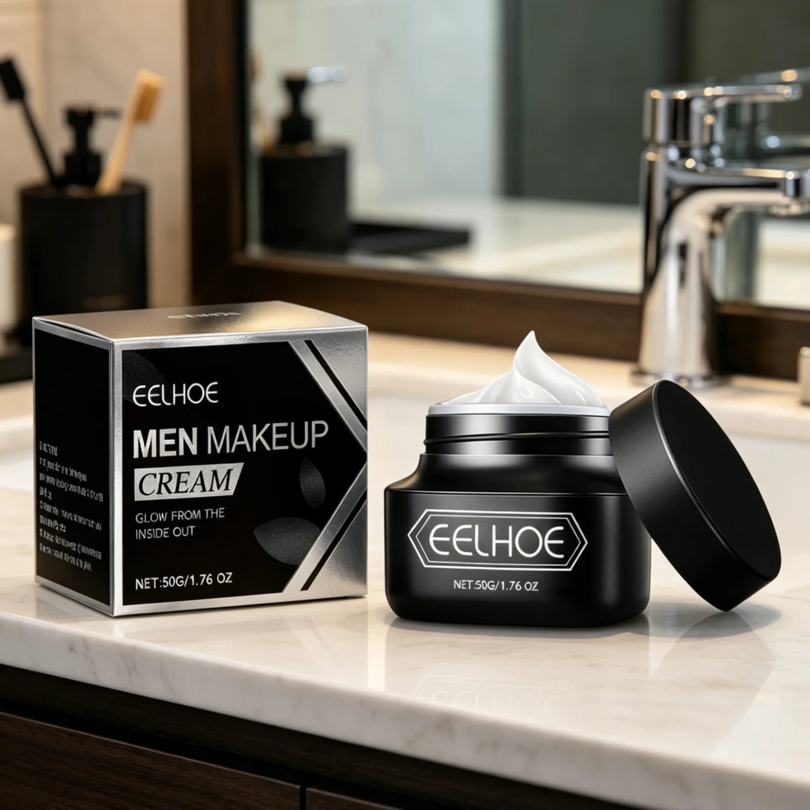 EELHOE Mens Tone up Cream Brightening Face Even Skin Tone Oil Control Non Greasy Natural Finish Lightweight Mens Makeup Cream Oasis Select