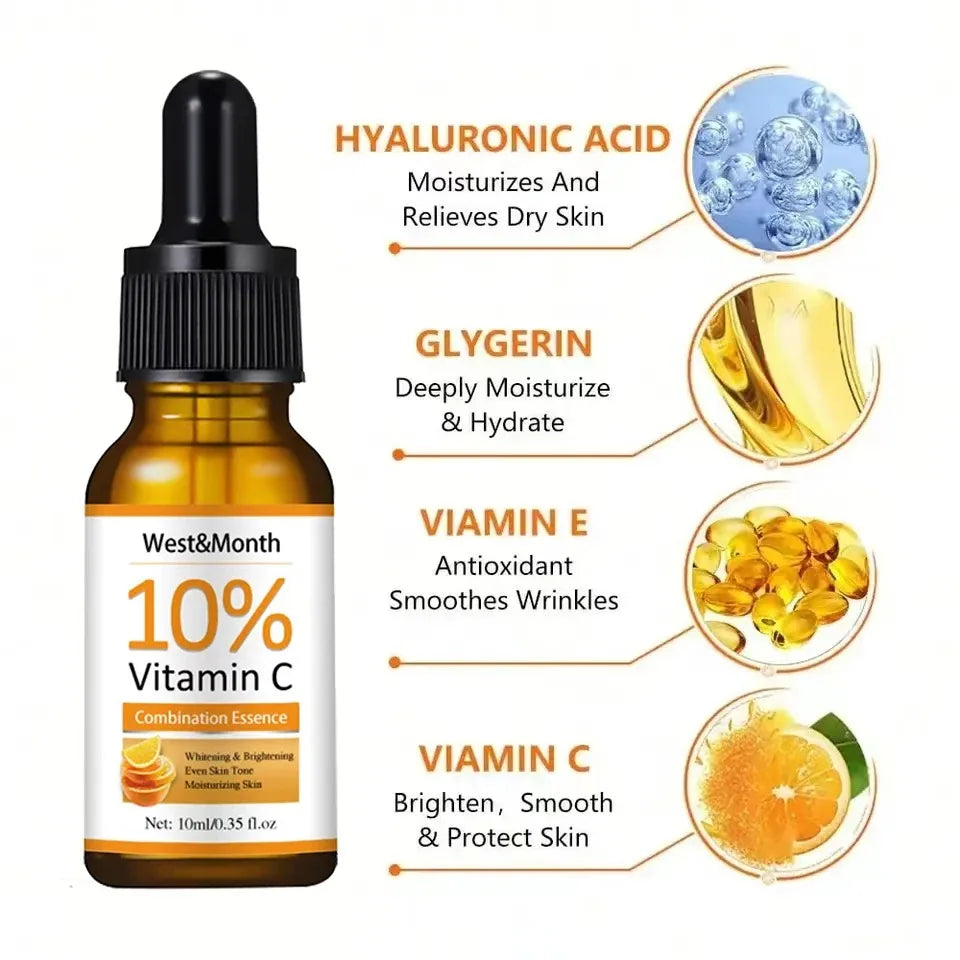 Vitamin C Serum For Face Hyaluronic Acid Lighten Age Black Spots Sunburn Anti-oxidation Wrinkle Remove Shrink Pore Skin Care Oasis Select