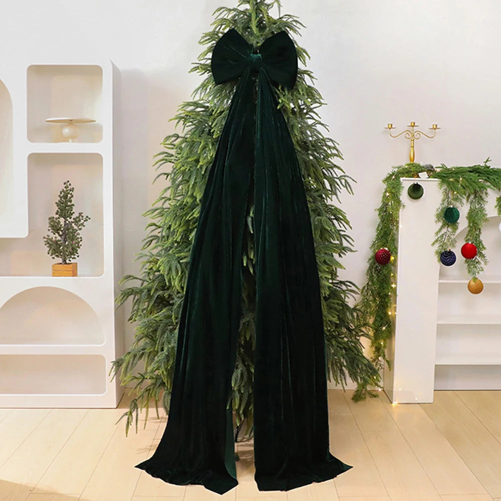 Extra Large Velvet Christmas Tree Topper Bow | Red Oversized