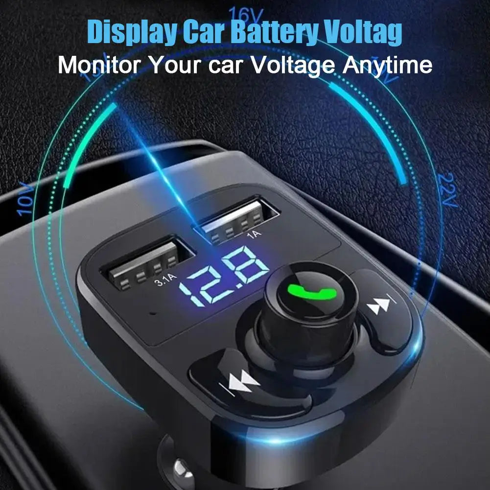 Bluetooth FM Transmitter Car Hands-Free Calling Radio Receiver Mp3 Music Stereo Adapter Dual USB Port Charger New Oasis Select