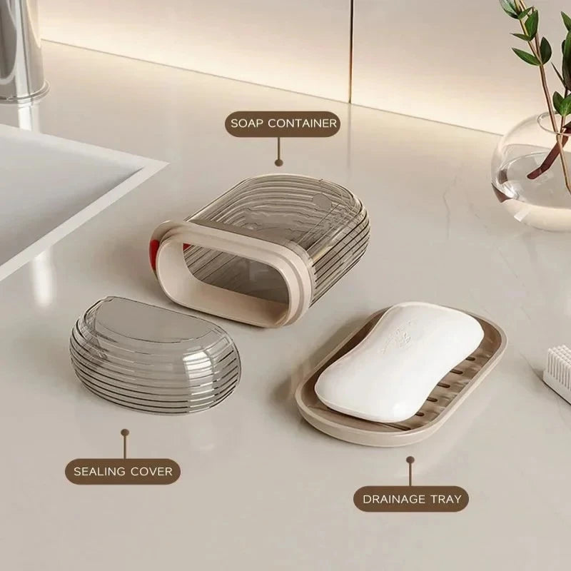 Portable Soap Dish Sealed Storage Box Waterproof Travel Home Bathroom Soap Box Camping Portable Storage Soap Box Oasis Select