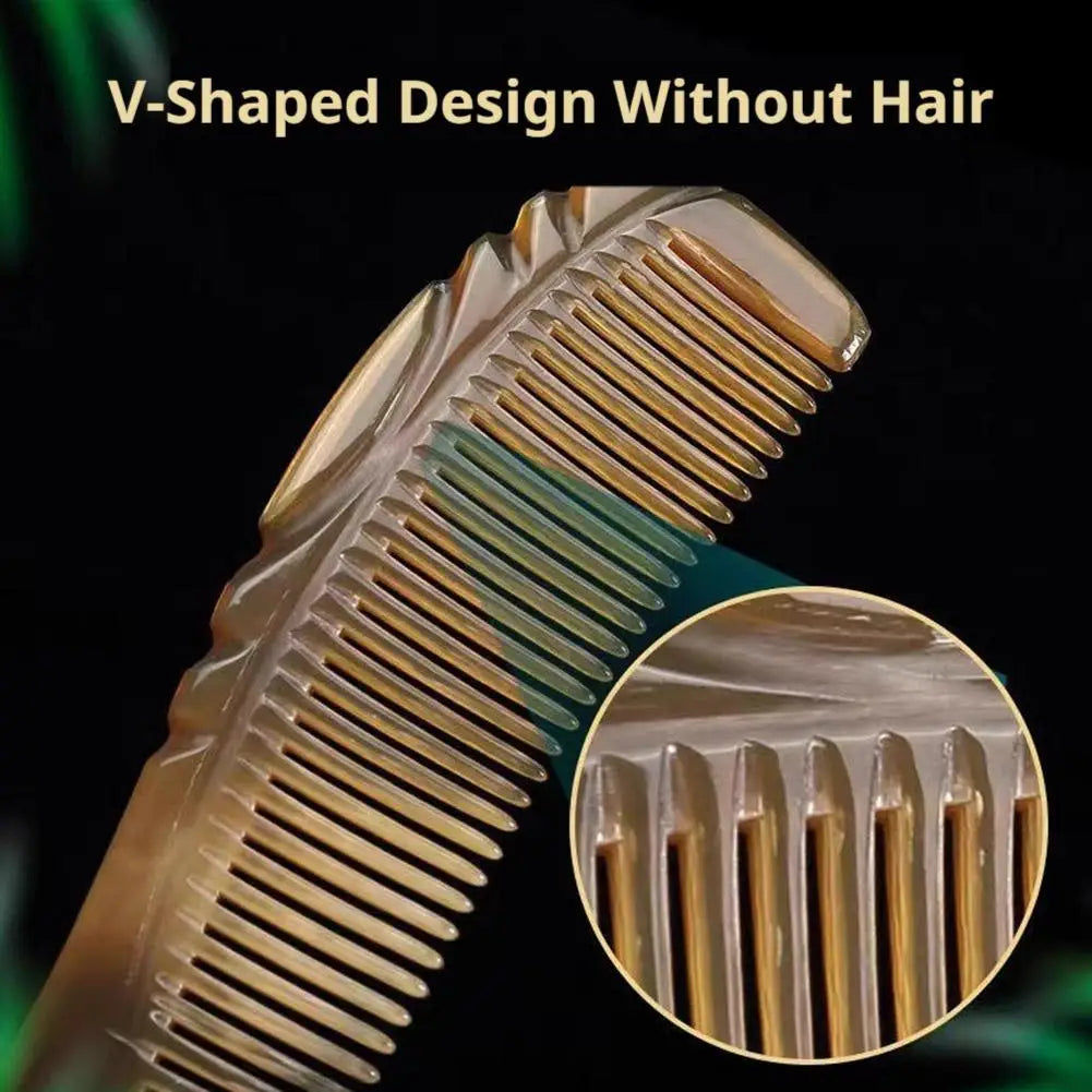 2PCS Hair Styling Horn Comb, Anti-Static Scalp Massaging Comb for Women Men, Hair Breakage Reducer Detangling Comb for Wet & Dry Oasis Select