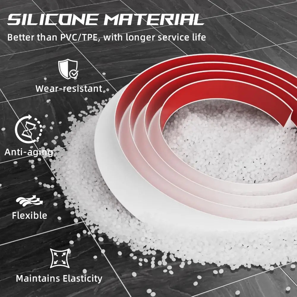 Silicone Quarter Round Molding Trim Flexible 1/2/3m Shoe Molding Peel and Stick Water Retaining Strip Oasis Select