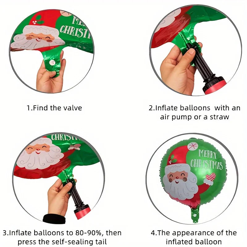 3pcs Merry Christmas Foil Balloon Navidad Home Decoration Santa Claus Snowman Decor Christmas Party Xmas New Years Supplies Gift Oasis Select