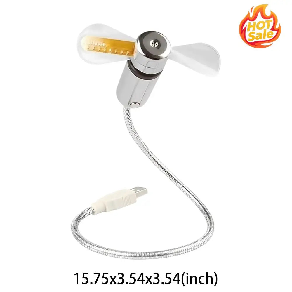 Portable Flexible Cooling Fans Temperature Display Function Creative Mini Fan Mini USB Cooling Fan for PC Laptop Desktop Oasis Select