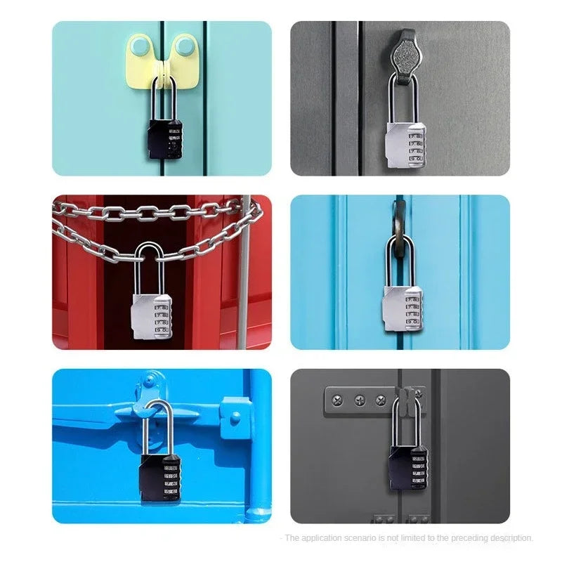 Combination Padlock Outdoor 4 Digit Long Shackle Waterproof Password Padlock Pad Lock For School Locker Gym Locker Fence Gate Oasis Select