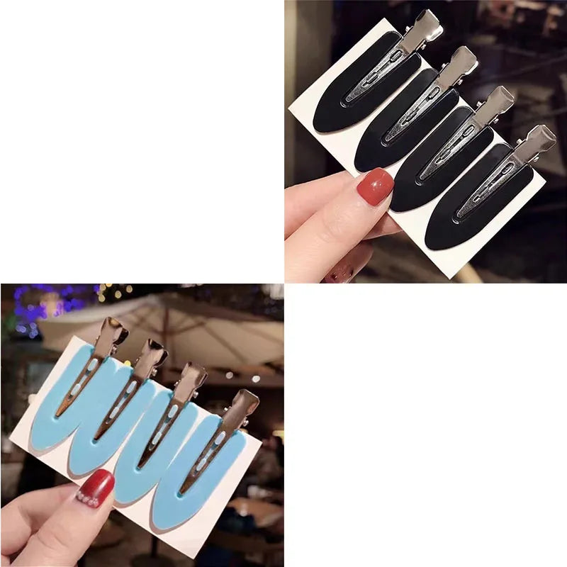 4/8/12pcs No Bend Seamless Hair Clips Side Bangs Barrette Makeup Washing Face Accessories Women Girls Styling Hairpins Oasis Select blue4-Black4