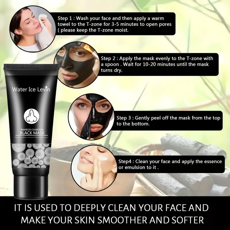 Bamboo Charcoal Peel-Off Black Mask – Blackhead & Pore Cleanser Peel-Off Face Mask Oasis Select